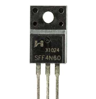 A power MOSFET in a TO220 package with a VDSS of 600 volts and max current of 4 amps
