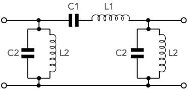 An example of a typical LC bandpass filter