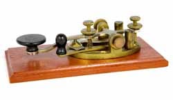 A typical steel lever Morse key - manual keys like this are often called a straight Morse key or hand key