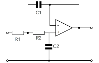 Two pole op amp circuit for an active low pass filter