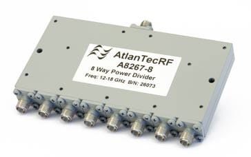 Typical microwave connectorised 8-way splitter / combiner