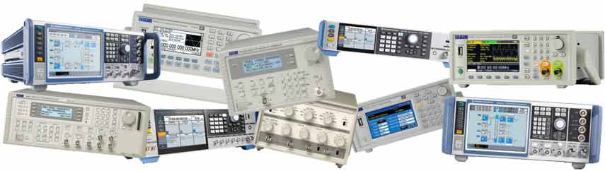 Selection of signal generators including arbitrary waveform generator, RF signal generator, vector signal generator, function generator