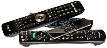 Collection of TV remote controls